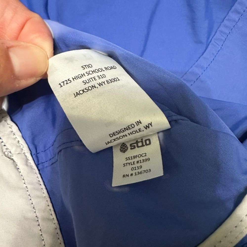 Stio Lockwood Men’s Medium Blue Hooded Anorak Pullover Jacket Windbreaker - Picture 7 of 7